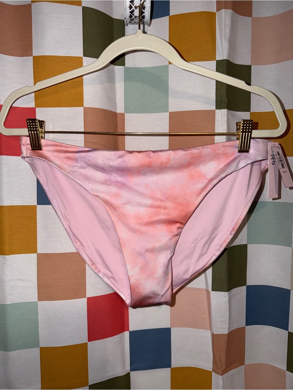 NWT Victoria s Secret Tie-Dye Bikini Bottom Size XL Pink Multicolor Swimwear